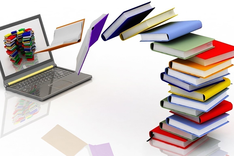 libri che "escono" da un computer