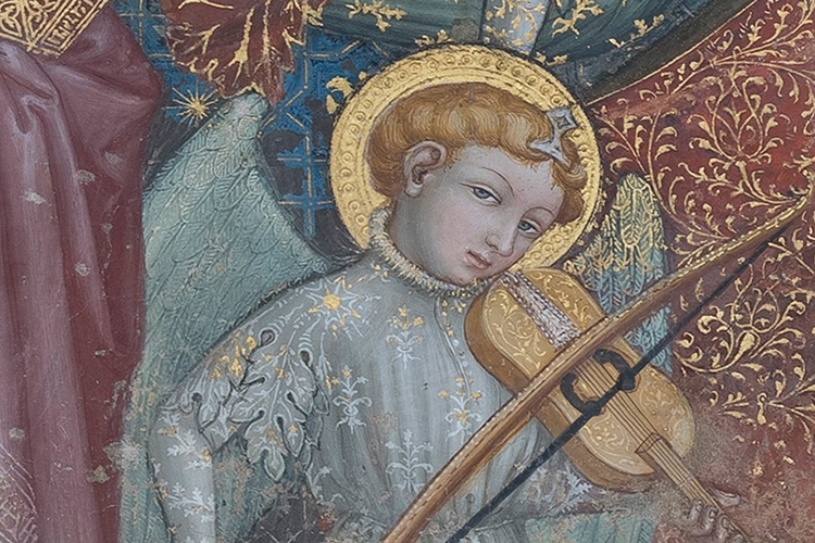 particolare di un'opera dell'artista: un angelo