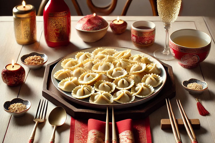 immagine di una tavola imbandita per il capodanno cinese