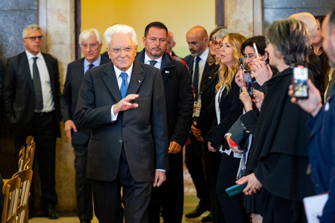 l'arrivo del Presidente Mattarella