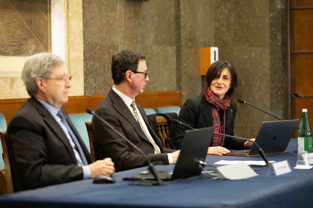 il tavolo dei relatori: Enrico Giovannini, Francesco Asdrubali e Maura Marchegiani
