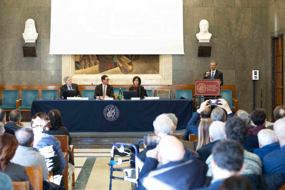 il tavolo dei relatori: Enrico Giovannini, Francesco Asdrubali e Maura Marchegiani