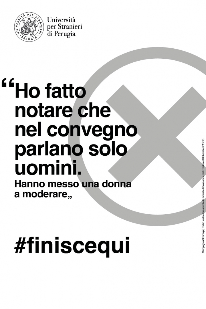 Ho fatto notare che nel convegno parlano solo uomini. Hanno messo una donna a moderare